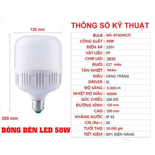 BÓNG ĐÈN LED 50W ĐUÔI XOÁY -  TIẾT KIỆM ĐIỆN NĂNG [SHOPEE TRỢ GIÁ KHỦNG]
