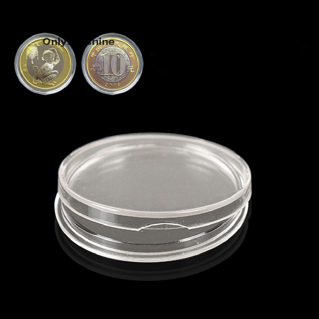 Bộ 10 Vòng Nhựa Trong Suốt 27mm Giữ Tiền Xu