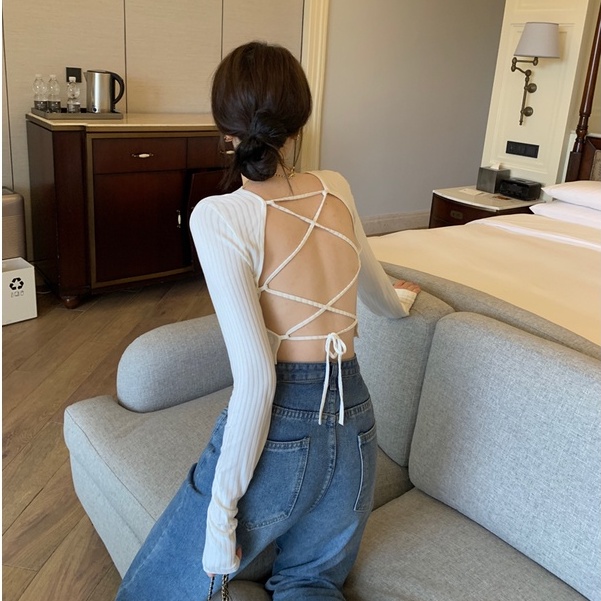 QADCOL  Áo Thun Dáng Ôm Thiết Kế Quyến Rũ Thời Trang Dành Cho Nữ