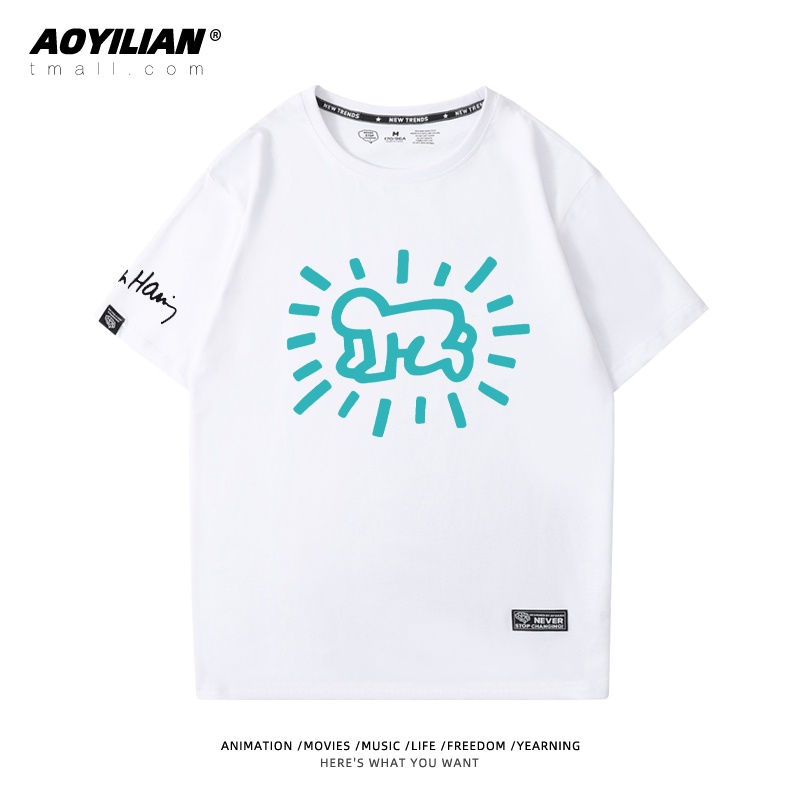 Keith Áo Thun cotton Ngắn Tay Form Rộng Thời Trang Mùa Hè Cho Cặp Đôi