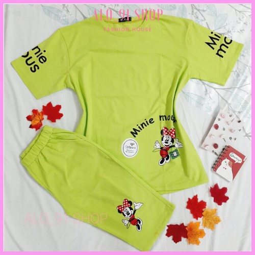 Đồ bộ nữ ALO_91 SHOP, set đồ nữ dạng ngố chất thun thái đẹp, thoải mái, thoáng mát.(Freesize 50_65kg)