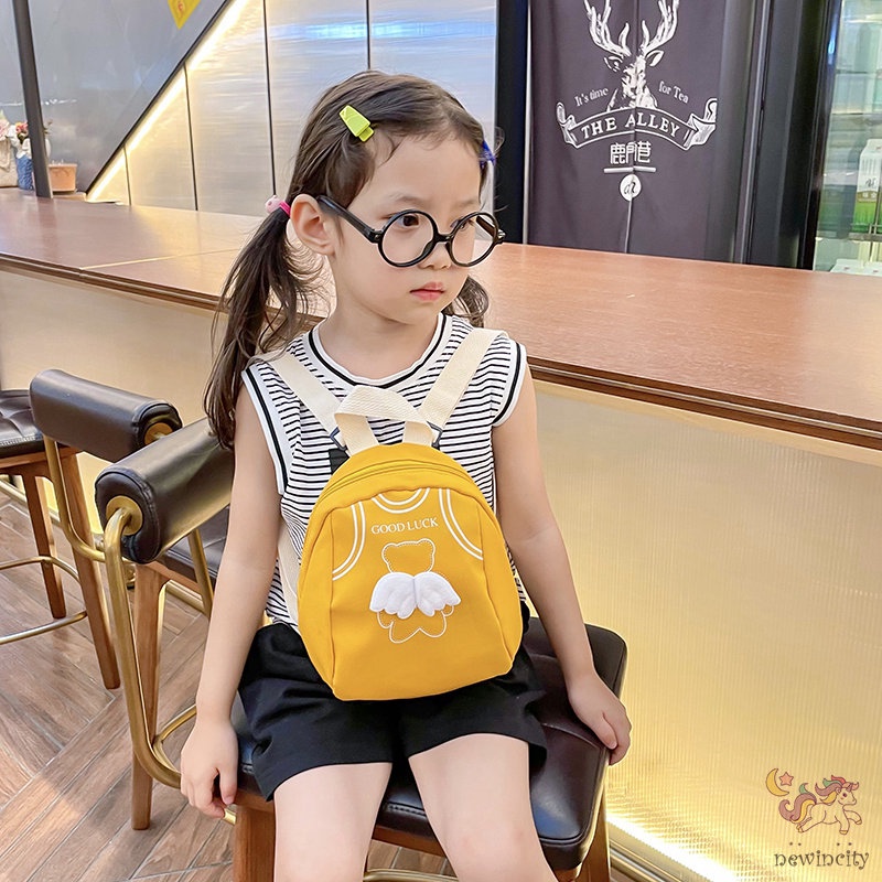 Ba Lô Học Sinh Đính Cánh Hoạt Hình Dễ Thương Cho Bé