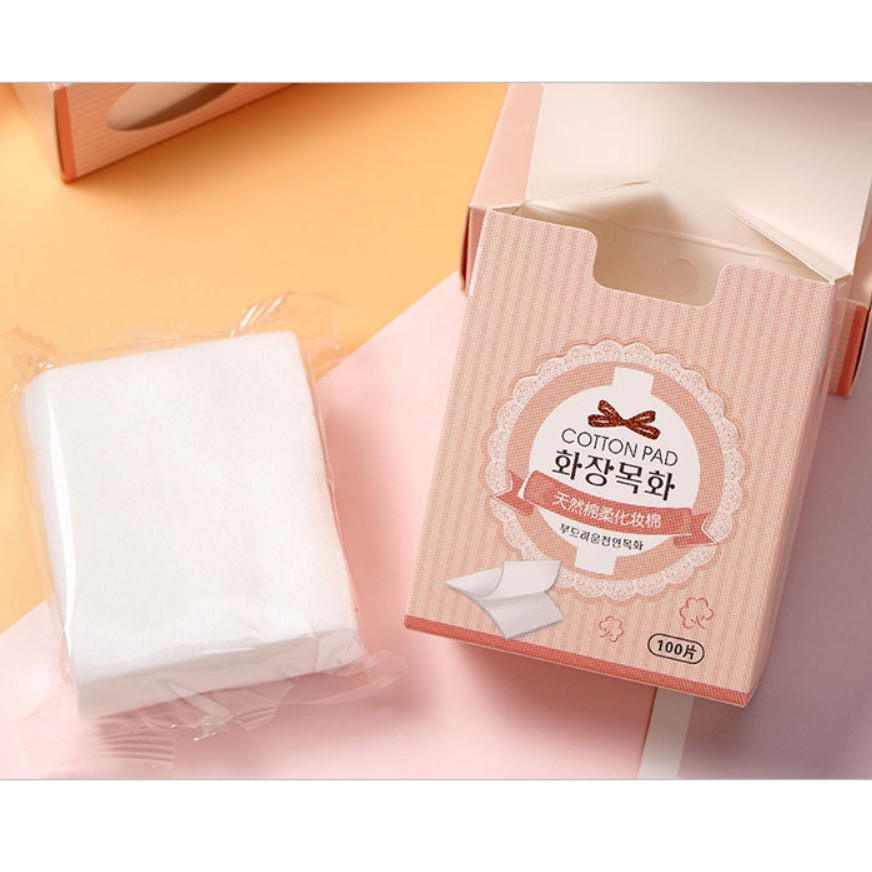 100 miếng bông tẩy trang Cotton Pads Hàn Quốc