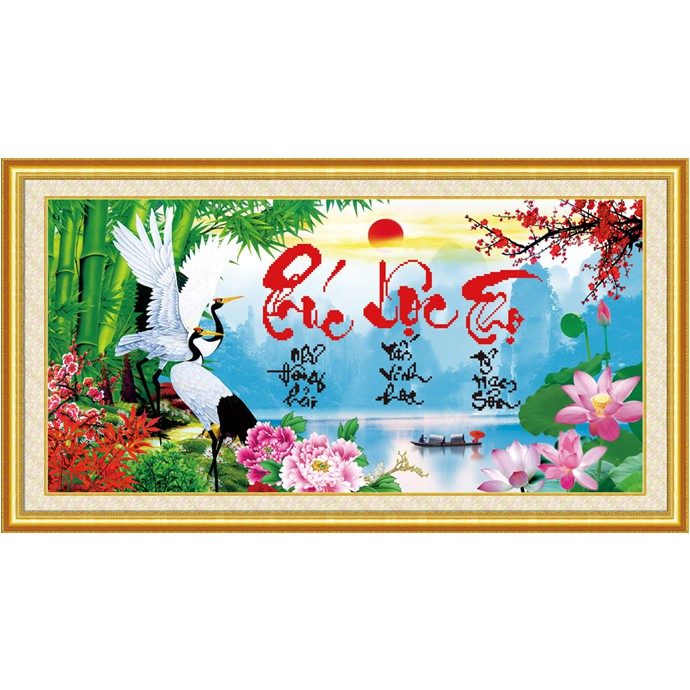 Tranh thêu chữ thập Phúc Lộc Thọ DLH-222995