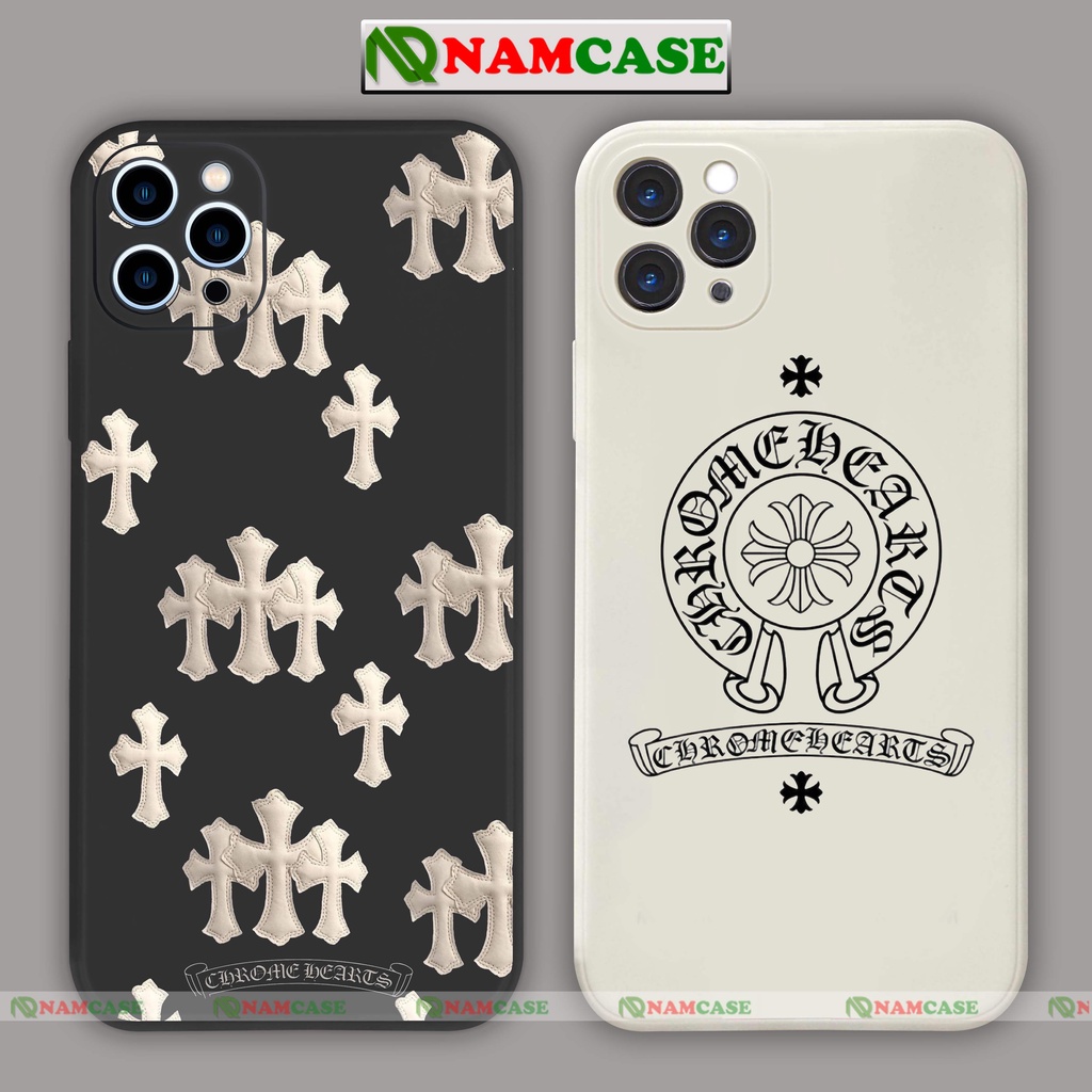 Ốp lưng điện thoại iPhone Chrome Hearts cạnh viền vuông silicon dẻo ip 6/6s/7/8/X/XS/XR/11/12/13/14 Pro Plus Max Namcase