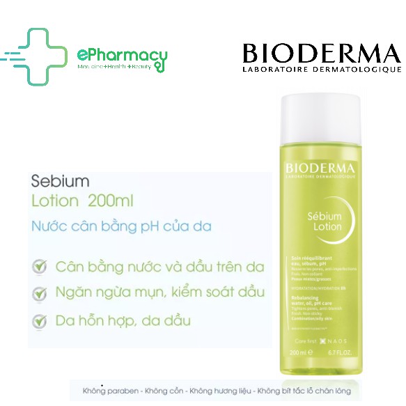 Toner Bioderma Sebium Lotion - Nước hoa hồng Bioderma Lotion cân bằng, dưỡng ẩm cho da 200ml | BigBuy360 - bigbuy360.vn