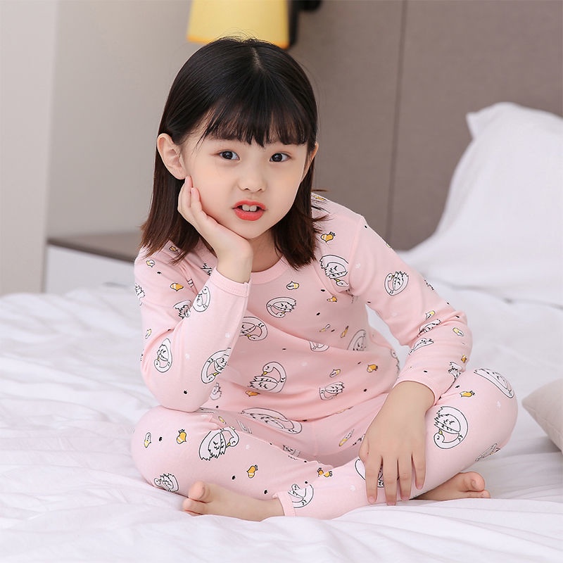 ✨Hàng Có Sẵn✨ Bộ Đồ Ngủ Vải Cotton Dáng Dài Thời Trang Thu Đông Cho Bé