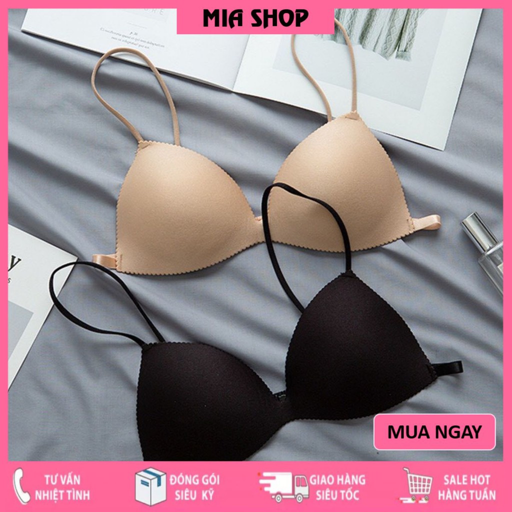 Áo Ngực Nữ Su - Áo Bra 2 Dây Mảnh Cài Sau Hót - Áo Lót Nữ Mút Mỏng A818