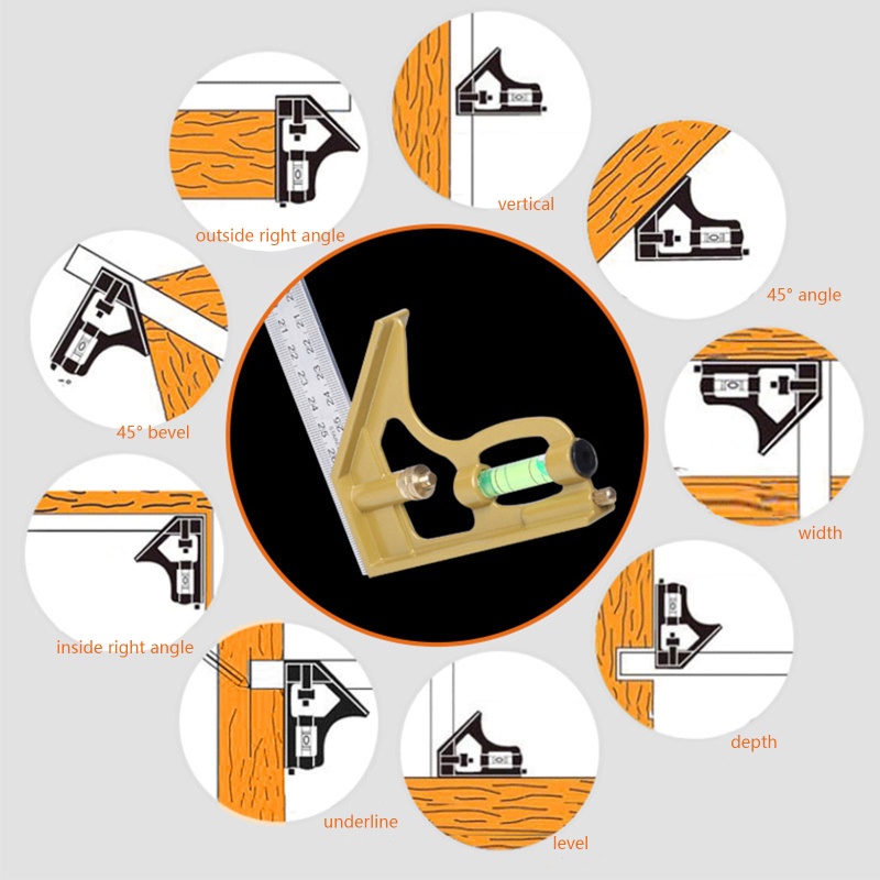 Thước Đo Góc Vuông Bằng Thép Không Gỉ Chuyên Nghiệp
