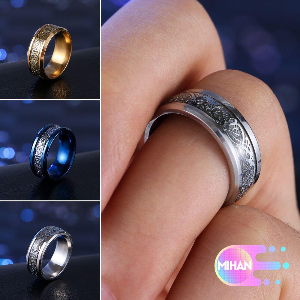 Nhẫn Inox 8mm thiết kế sáng tạo cho nam