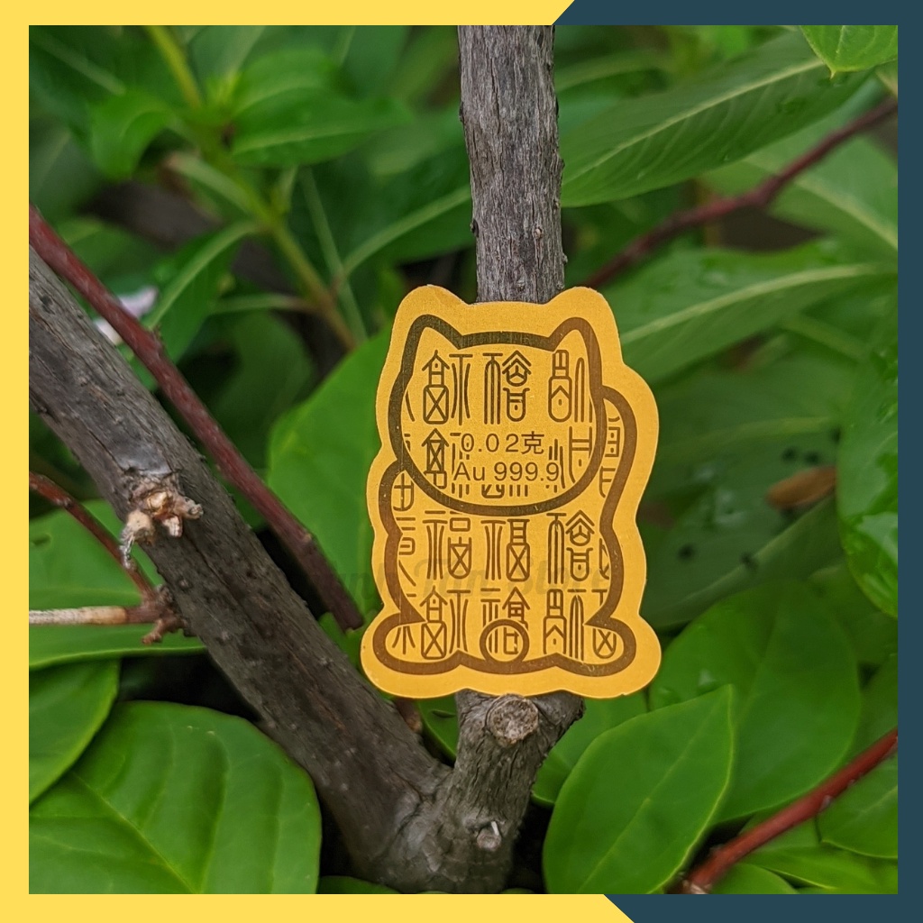 Miếng dán Mèo Thần Tài vẫy tay, mạ vàng, trang trí ốp lưng điện thoại ý nghĩa chiêu tài, hút lộc,may mắn,bình an giá rẻ