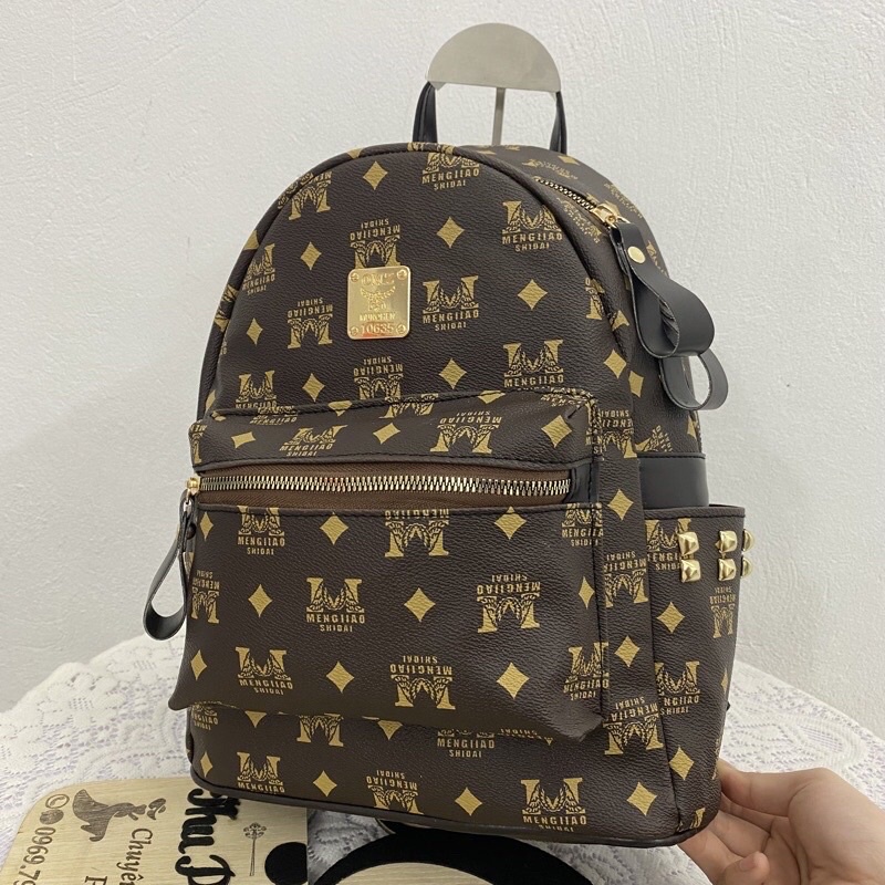 Balo đi học in họa tiết chữ MOM size to đựng vừa vở