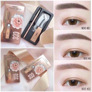 Set bộ 4 chì mày 2 đầu+ 3 khuôn kẻ mày novo