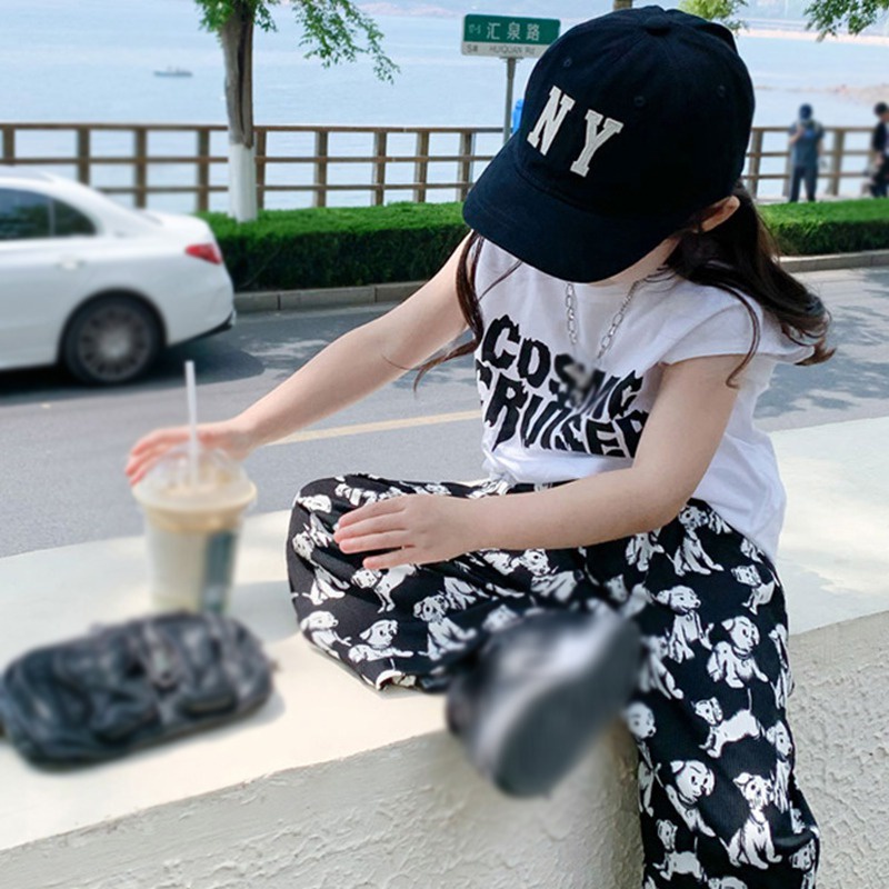 Se7en Bộ Quần Áo Mùa Hè Không Tay In Chữ Giản Dị Phong Cách Hàn Quốc Dành Cho Bé Gái