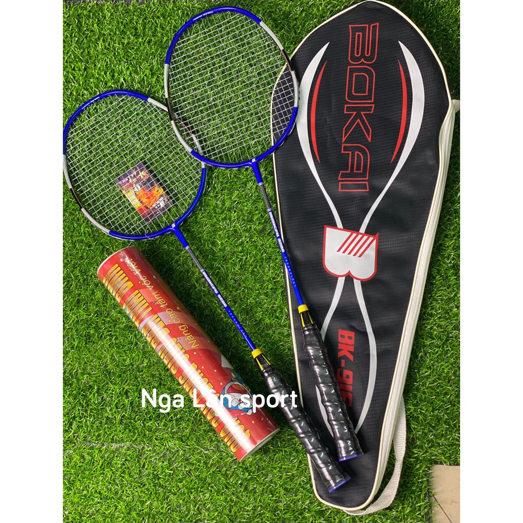 Vợt cầu lông Bokai chính hãng (combo 2 chiếc tặng hộp cầu lông) siêu bền khung vợt chịu lực cao - clip thật ảnh tự chụ