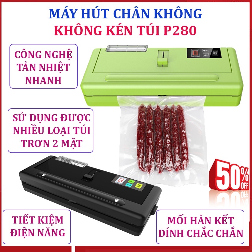 Máy hút chân không thực phẩm mini, máy hút chân không không kén túi p280 bản quốc tế, bảo hành 12 tháng