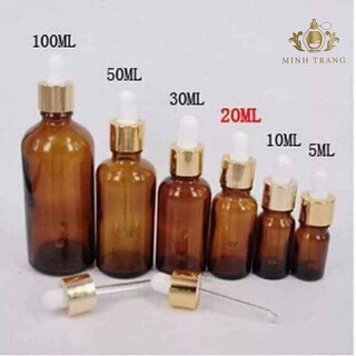Lọ Chiết Serum 🏵️ Lọ Thủy Tinh Nắp Bóp Nhỏ Giọt Khoen Đen 5ML/10ML Thiết Kế Nhỏ Gọn,  Chiết Mỹ Phẩm Tiện Lợi Mang Đi