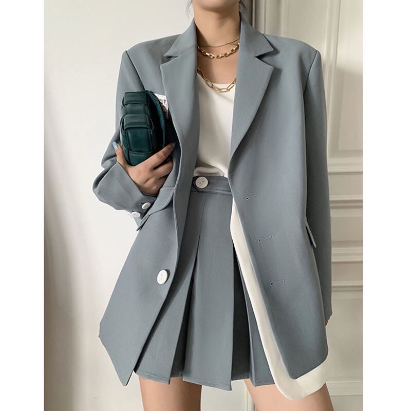 Set Áo Blazer Nữ + chân váy phong cách hàn quốc mẫu mới đẹp mã ZELE501