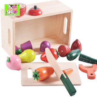 Bộ đồ chơi gỗ cắt hoa quả nam châm