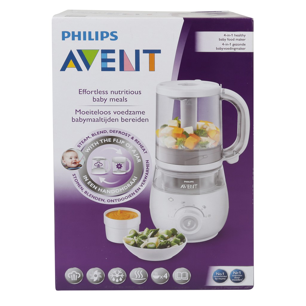 Máy Hấp Và Xay Thức Ăn 4 trong 1 Philips Avent SCF875.02