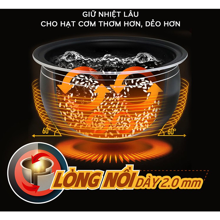 NỒI NẤU CƠM GẠO LỨT ĐIỆN TỬ COMET CM8088 (1.8 LÍT) | BigBuy360 - bigbuy360.vn