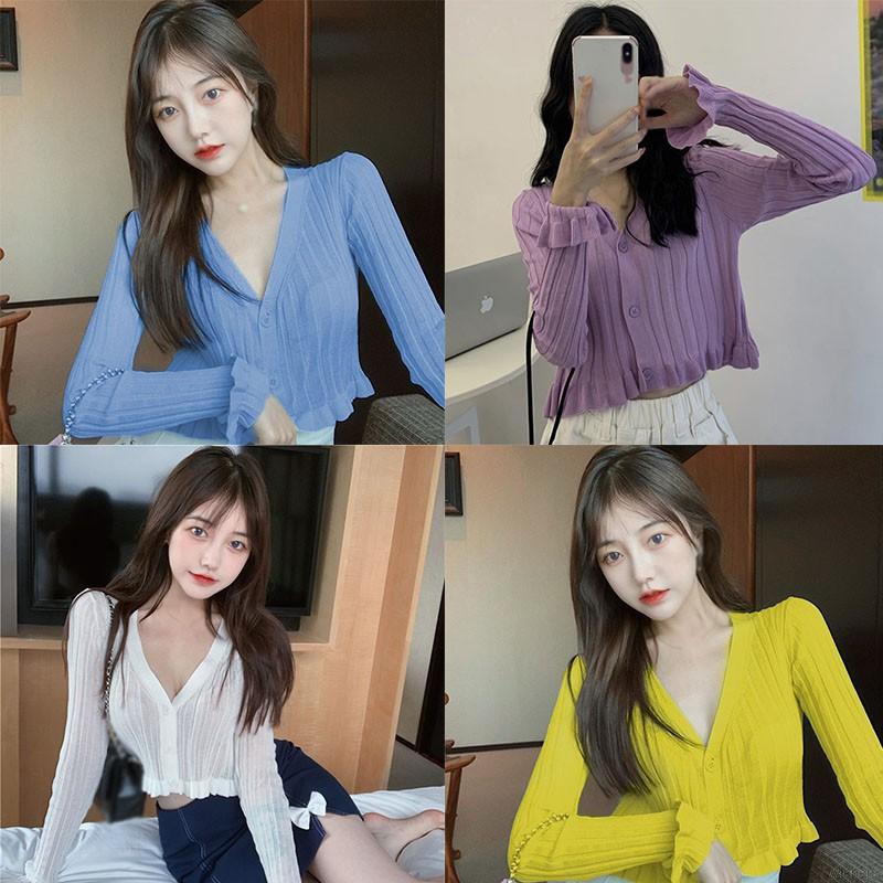 Áo Cardigan Dệt Kim Cổ Tim Xinh Xắn Cho Nữ | BigBuy360 - bigbuy360.vn