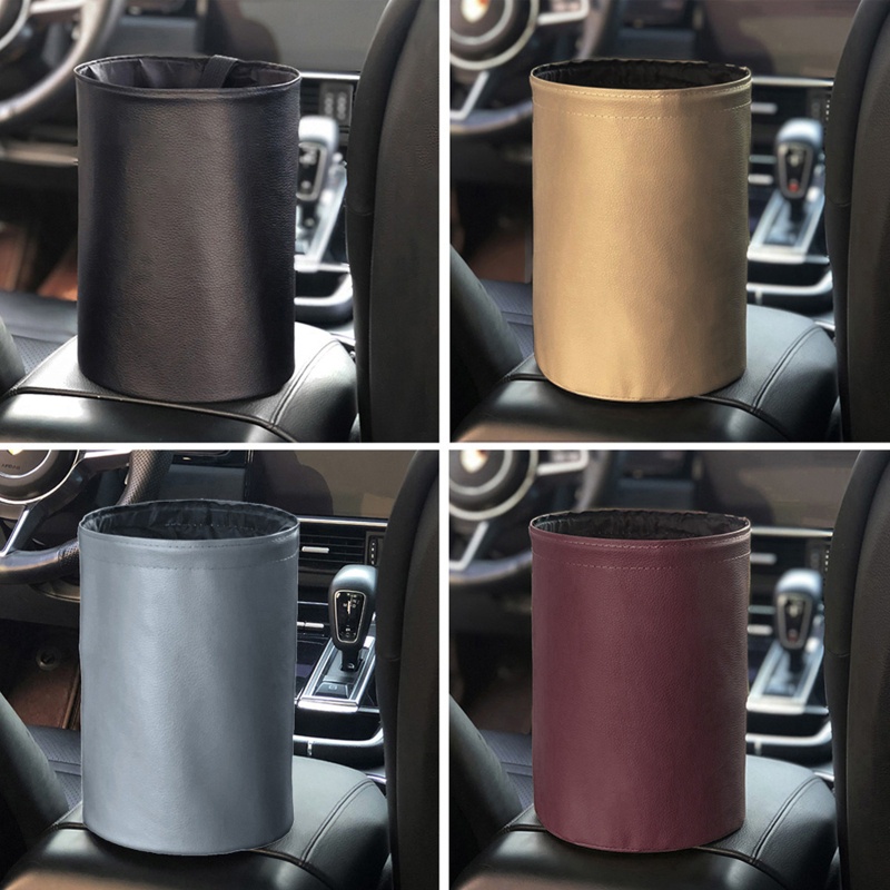 Thùng Rác Mini Bằng Da Đa Năng Có Thể Gấp Gọn Tiện Dụng Cho Xe Hơi