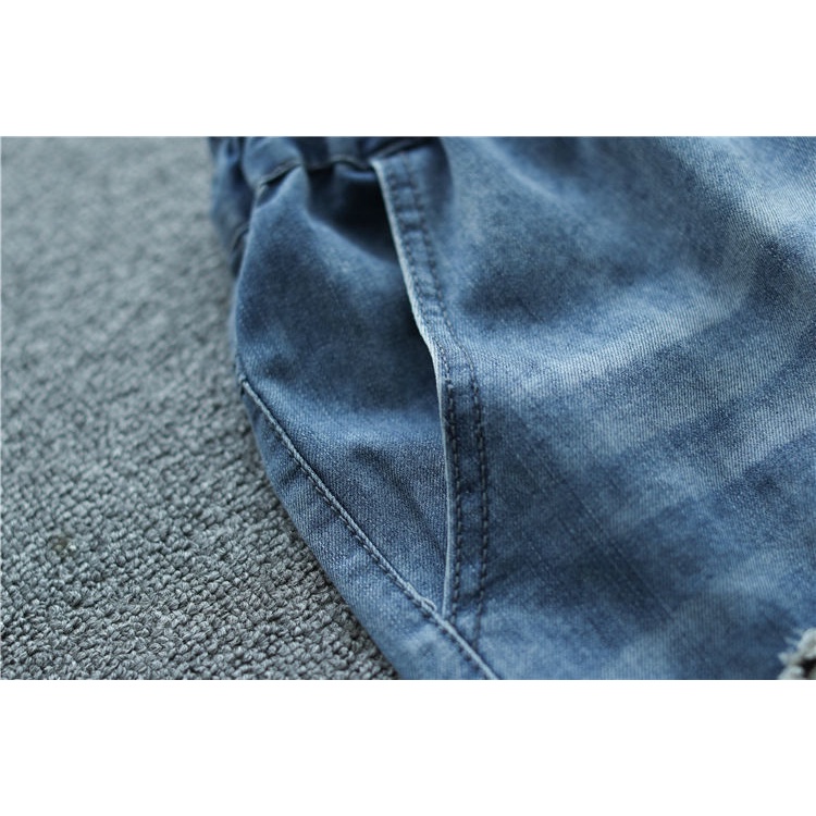 Quần Short denim Lưng Thun Thêu Họa Tiết Mẫu Mới Thời Trang Mùa Hè Cho Nữ