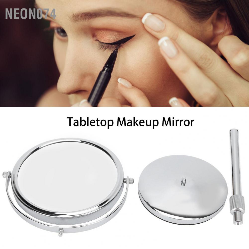 [Hàng mới về] Gương trang điểm để bàn cao 7 inch 2 mặt phóng to 3X chỉnh được