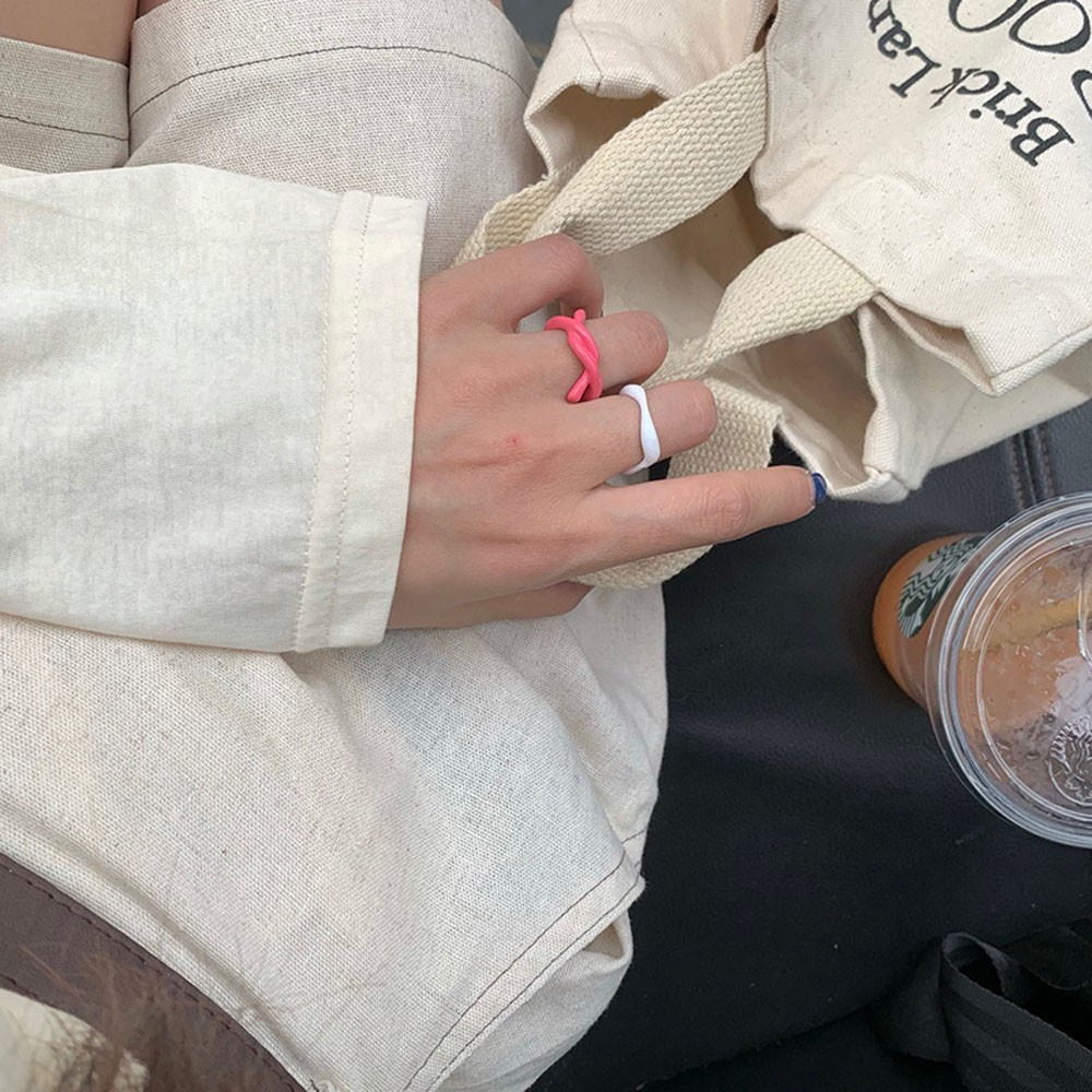 Nhẫn Hở Màu Kẹo Tùy Chỉnh Phong Cách Hàn Quốc Thời Trang Cho Nữ