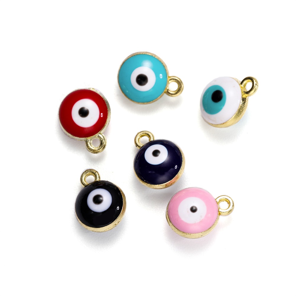 Bộ 20/ 50 phụ kiện viên mắt ST.KUNKKA bằng hợp kim dùng làm dây chuyền trang sức thủ công