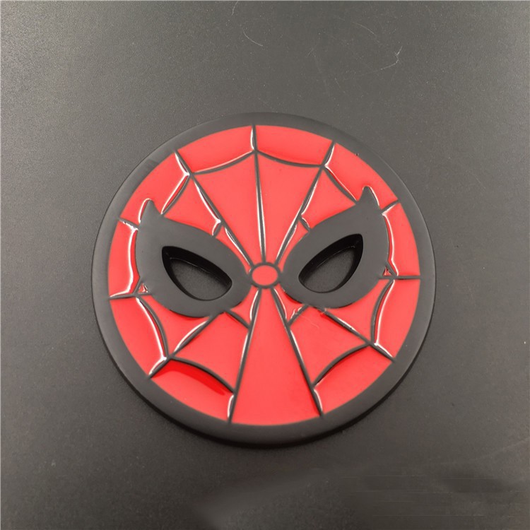Miếng dán in logo Spiderman bằng kim loại độc đáo trang trí xe hơi xe máy đa năng