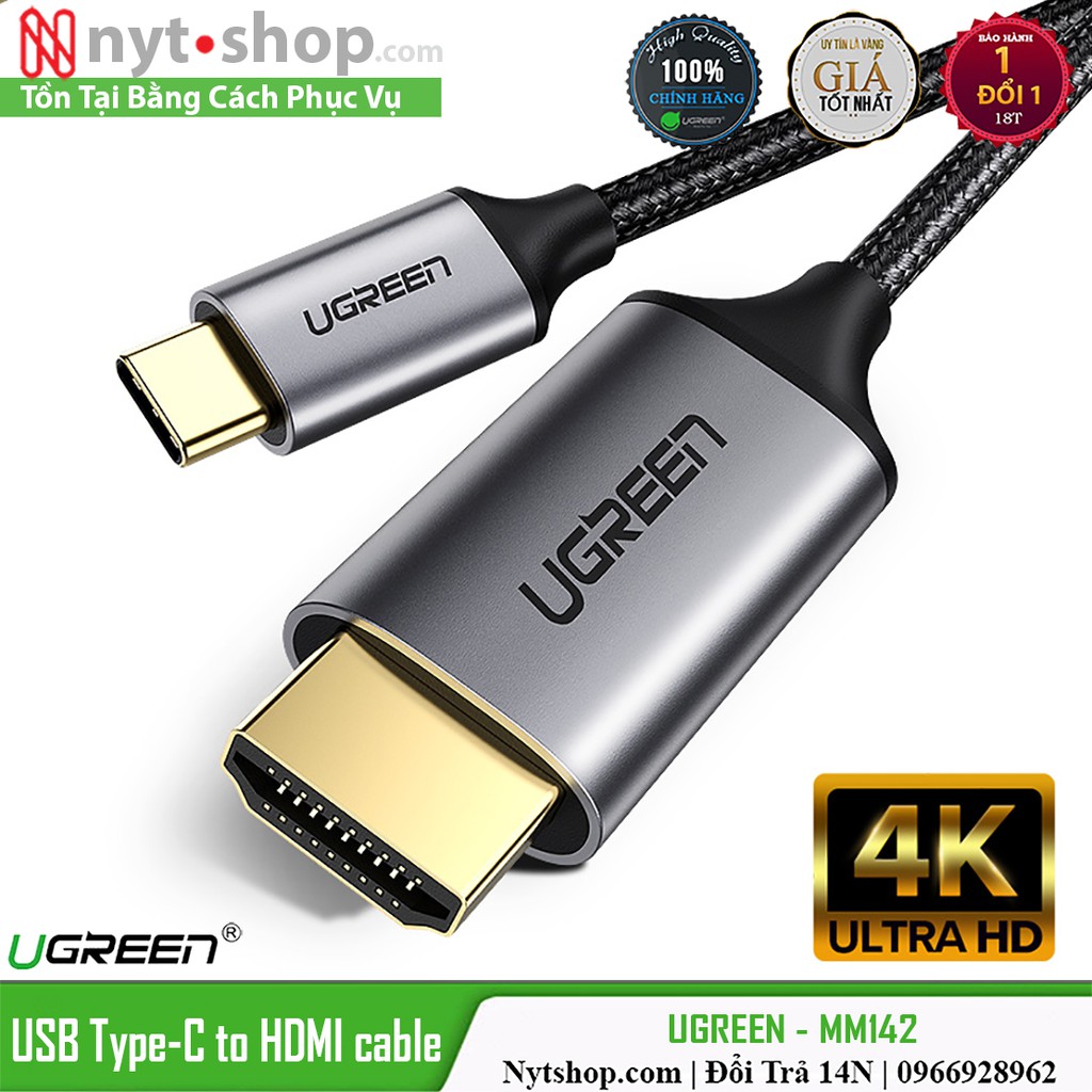 Cáp USB Type-C ra HDMI 4K@60Hz Cao Cấp UGREEN MM142