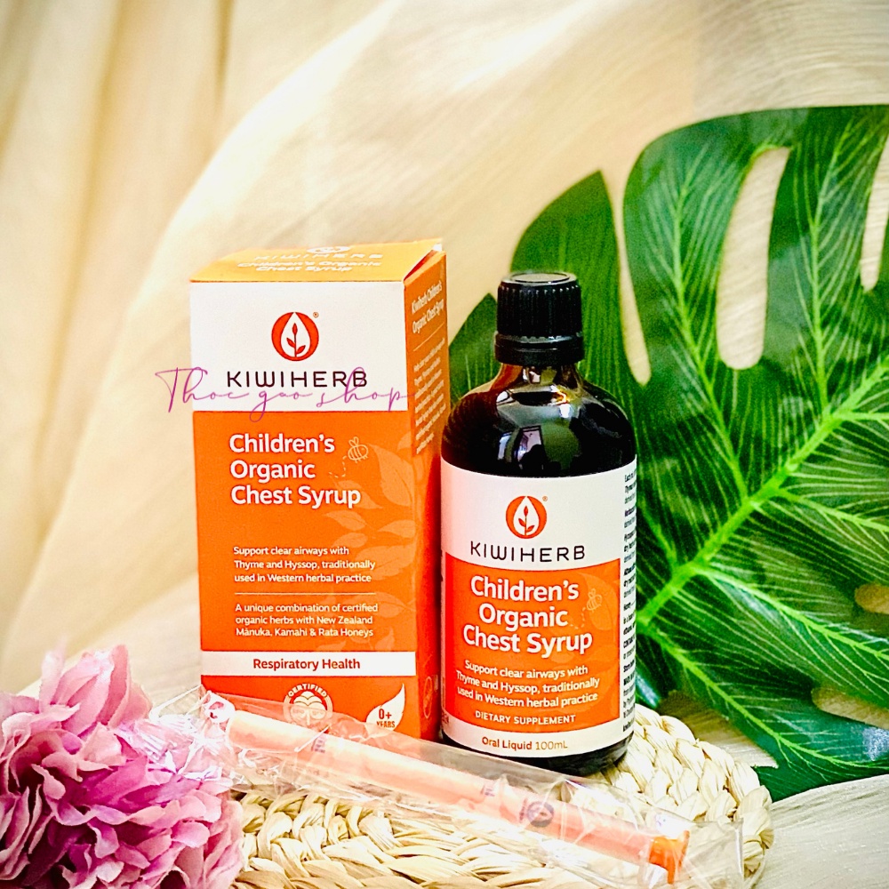 Siro hữu cơ KiwiHerb 100ml đủ size giúp tăng đề kháng và giải quyết các vđ cho bé từ 0m+
