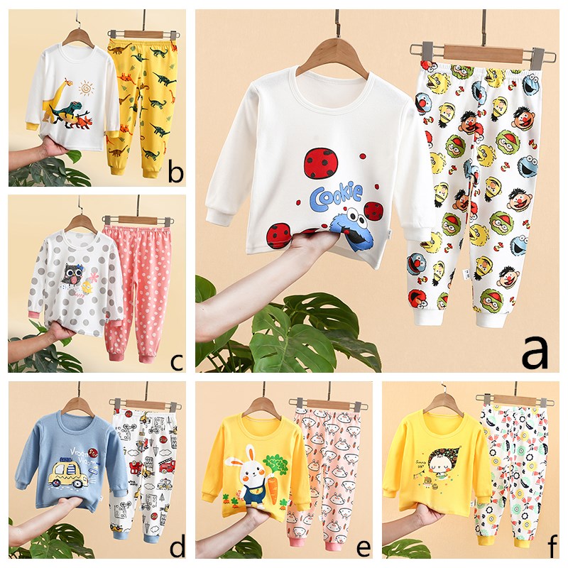 Bộ Đồ Ngủ Cotton 2 Món Tay Dài Kiểu Dáng Xinh Xắn Cho Bé