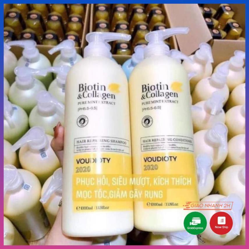 CẶP DẦU GỘI XẢ BIOTIN & COLLAGEN VOUDIOTY LOẠI BỎ GÀU, NGỨA, PHỤC HỒI DA ĐẦU