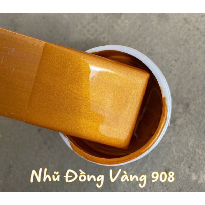 [Sơn chậu] Nhũ vàng đồng hệ nước okay 908 (850gram) - Sơn chậu kiểng,