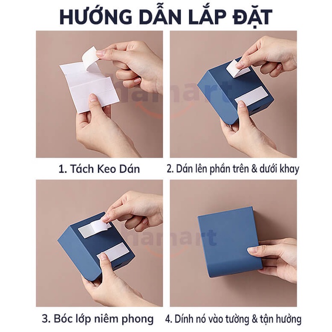 Kệ Dán Tường Để Điện Thoại Điều Khiển 2 Ngăn To Giá Treo Đa Năng Hamart BẢN LỚN Đa Sắc