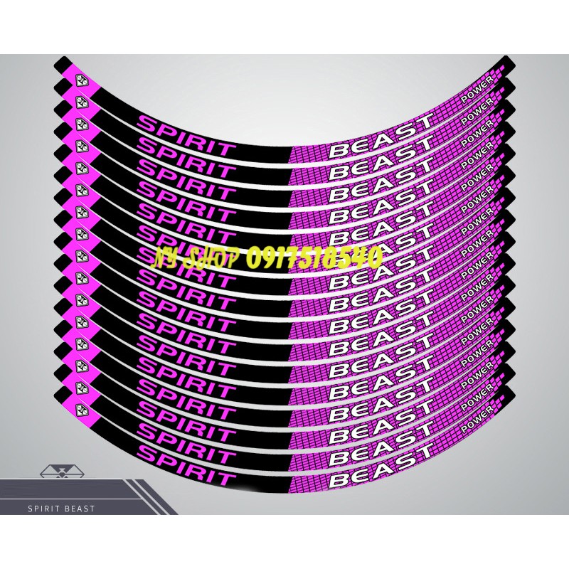 TEM DÁN VÀNH PHẢN QUANG SPIRIT BEAST CHÍNH HÃNG MẪU 2020 ( MẪU L6)