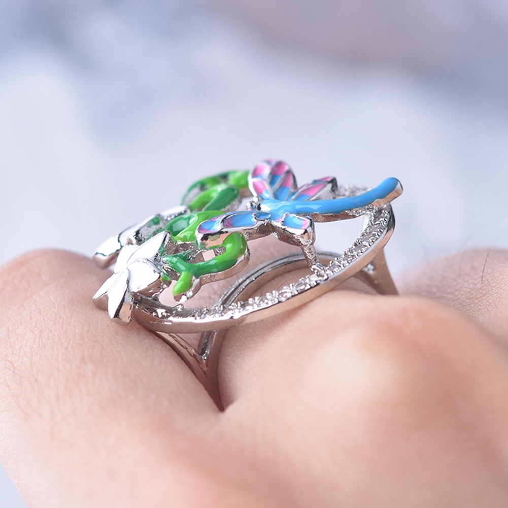 Bộ Trang Sức Mặt Chuồn Chuồn Đính Đá Nhân Tạo Thời Trang Dành Cho Nữ