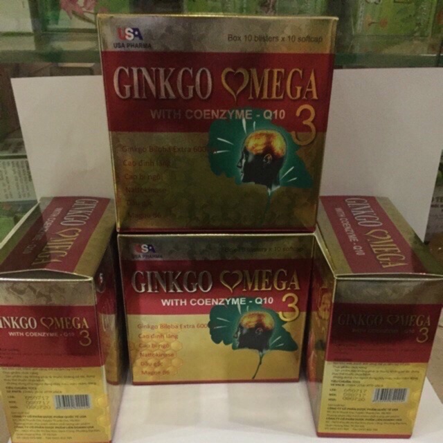 Viên uống bổ não Ginkgo Omega3 With coenzym Q10 (hộp 100 viên)