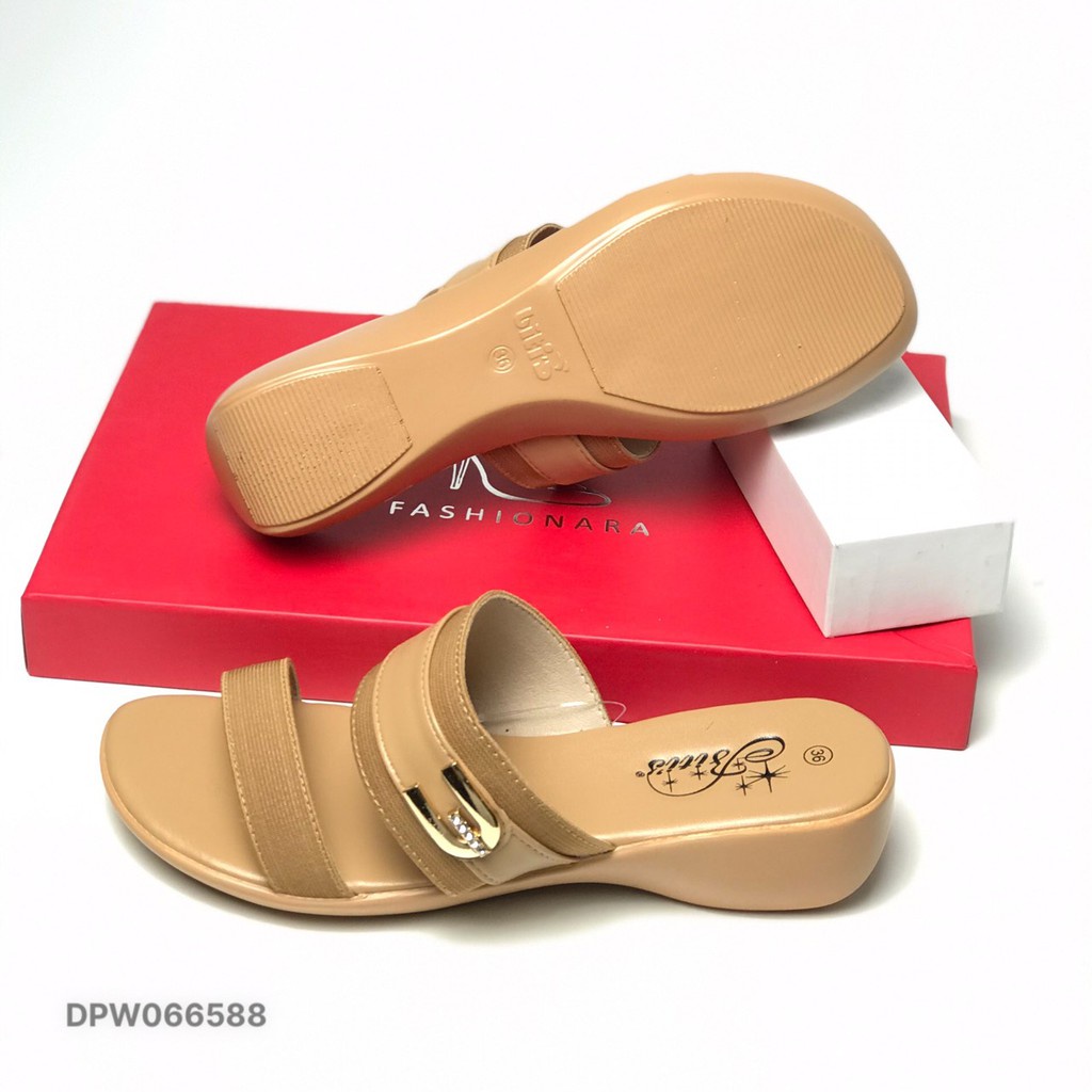Dép lê hai quai ngang đế xuồng 4cm siêu nhẹ DPW066588 (Size 35-39)