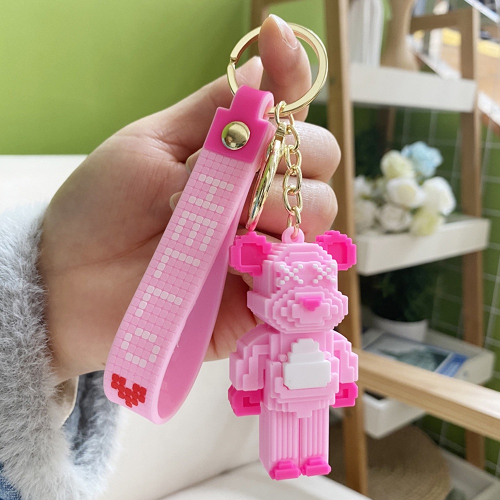 Móc Khóa Mềm Hình Khối Lắp Ráp Màu Sáng