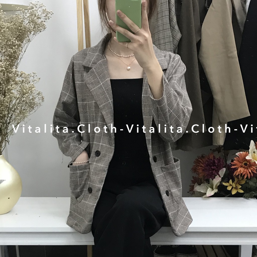 Áo vest nữ Blazer phong cách Hàn Quốc [Ảnh Video thật] - Kiểu áo Vest nữ khoác ngoài cực xinh | BigBuy360 - bigbuy360.vn