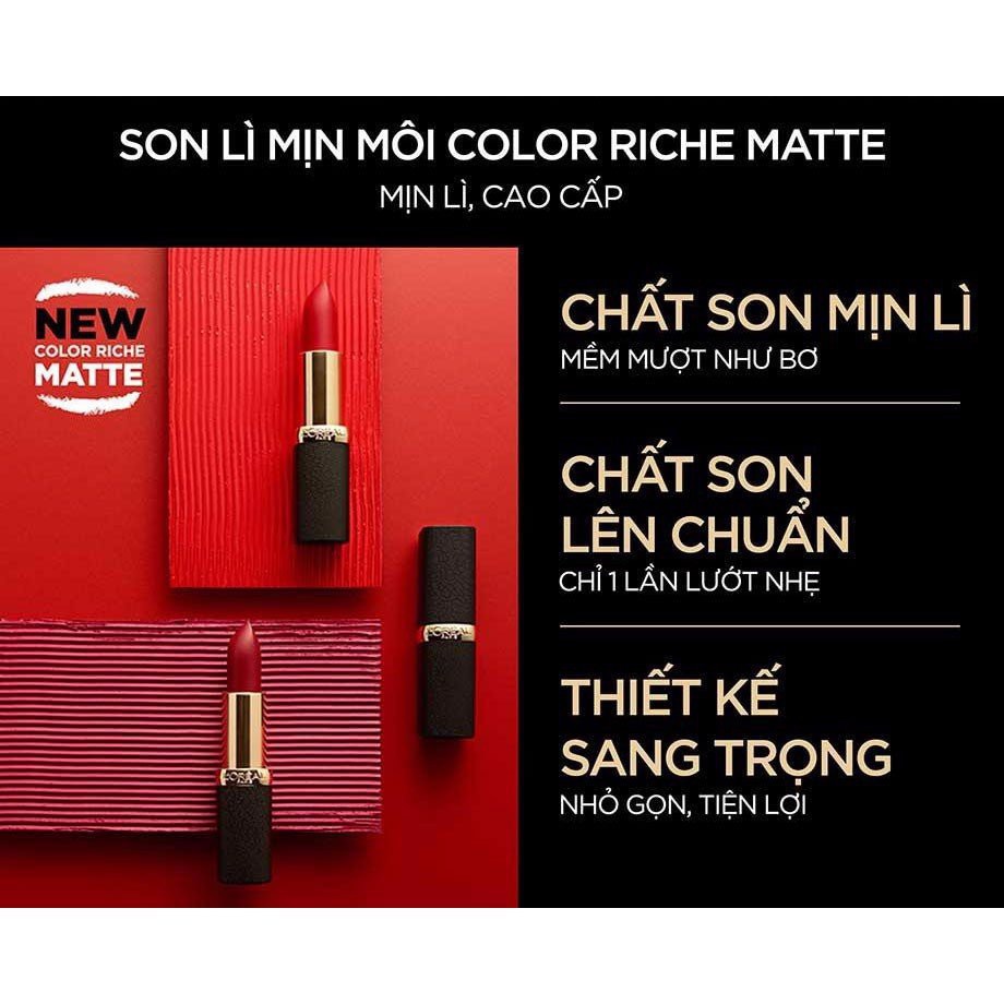 Son Lì Mịn Môi LOreal Color Riche Matte 3.7g - Thương Gia Trading