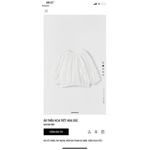 Áo sơmi theu hoa cúc bé gái