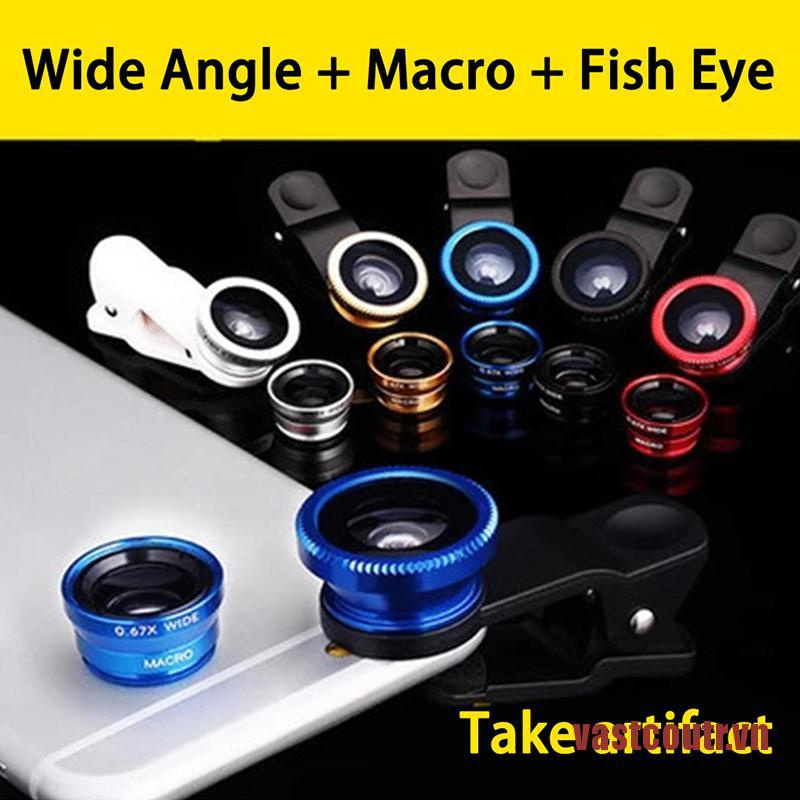 CouTR 3-in-1 Wide Angle Macro Fisheye Lens Camera Kits Mobile Phone Fish Eye L