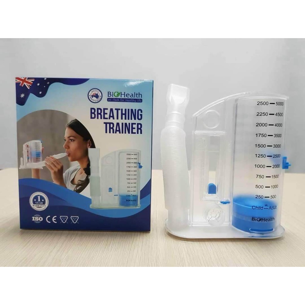 Dụng cụ tập thở, dụng cụ hỗ trợ thở BIOHEALTH VIS 01 phục hồi chức năng phổi của ÚC DCTVIS1