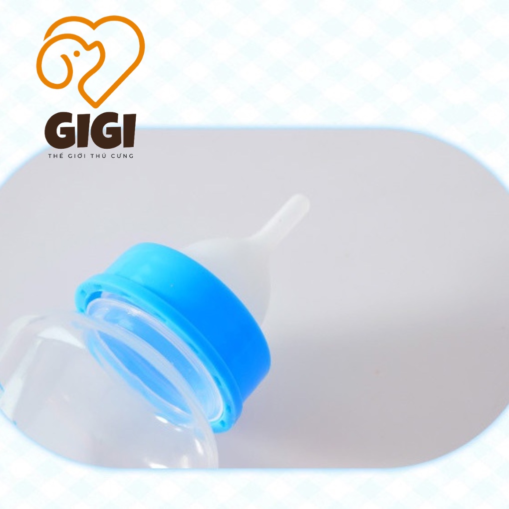 Bình ti chó mèo 50cc bú ngoài có núm vú mềm silicon cho thú cưng sơ sinh uống sữa hoặc thuốc - GiGi Pet Shop