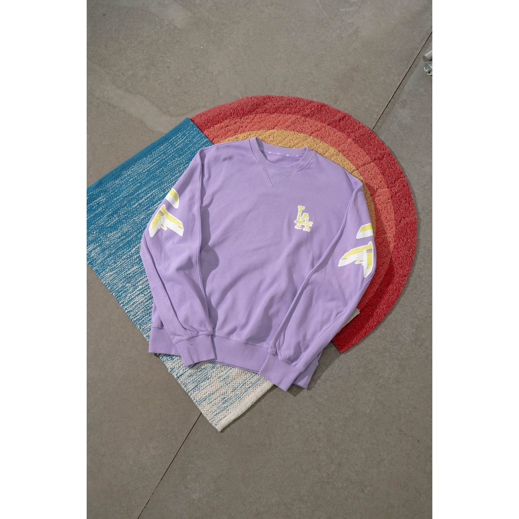 Áo Nỉ Dài Tay MLB Logo To Họa Tiết In